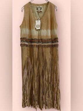 Nigel Preston & Knight suede vest with beads and fringe